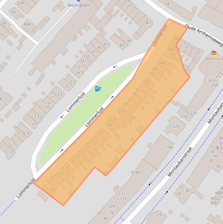 Kaart van postcodegebied 3702BV.