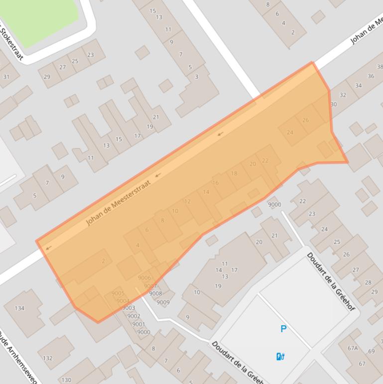 Kaart van postcodegebied 3702BX.