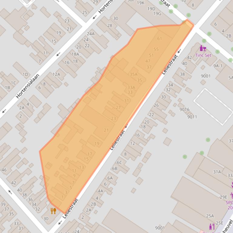 Kaart van postcodegebied 3702CA.