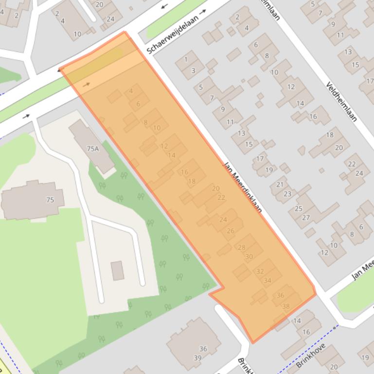 Kaart van postcodegebied 3702TE.