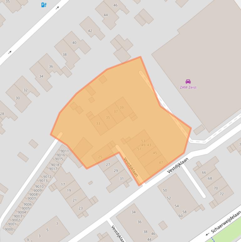 Kaart van postcodegebied 3702TK.