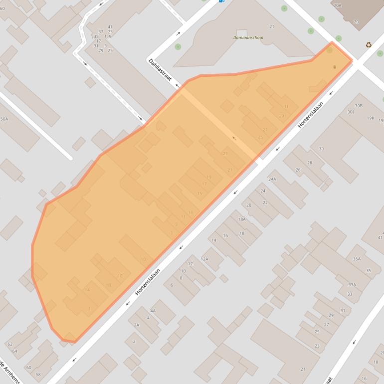 Kaart van postcodegebied 3702VD.