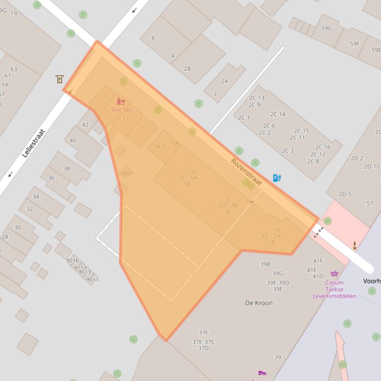 Kaart van postcodegebied 3702VK.