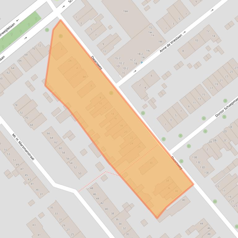 Kaart van postcodegebied 3702XB.