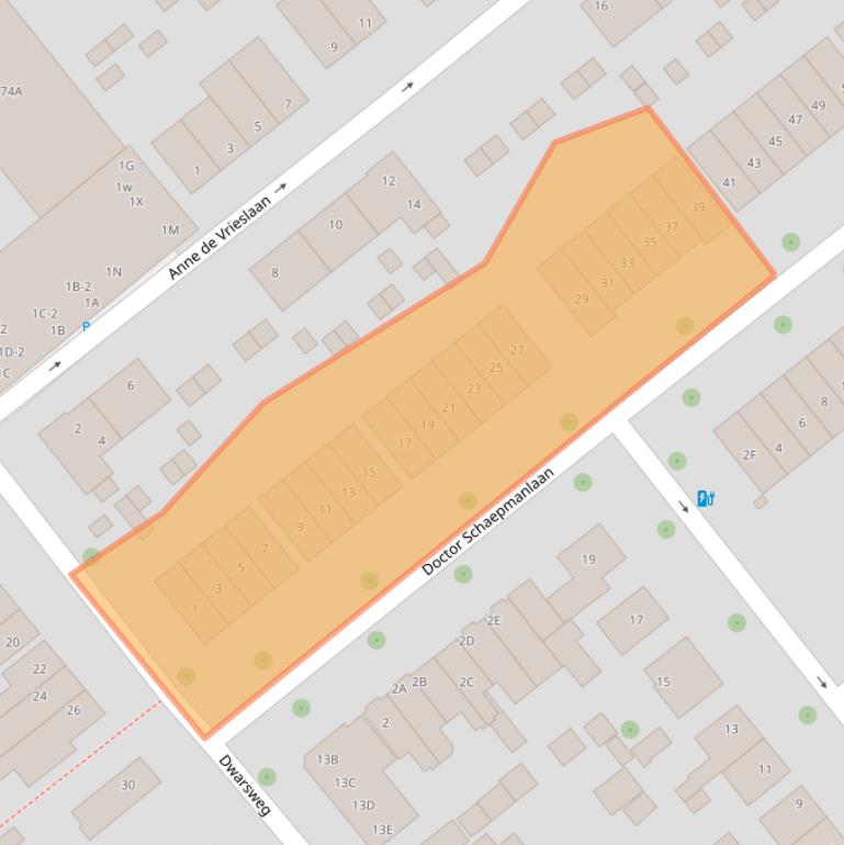 Kaart van postcodegebied 3702XD.