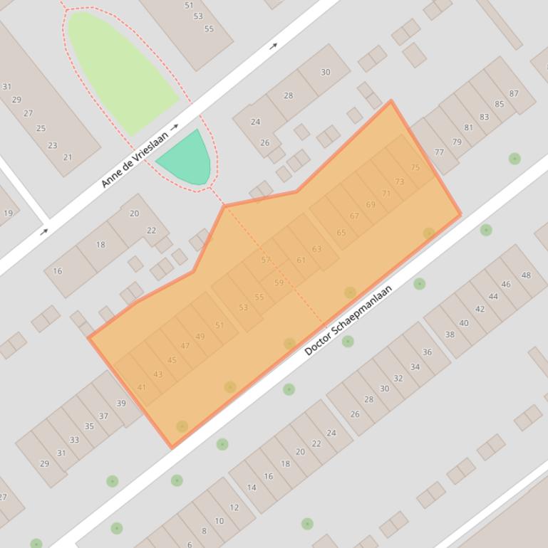 Kaart van postcodegebied 3702XE.