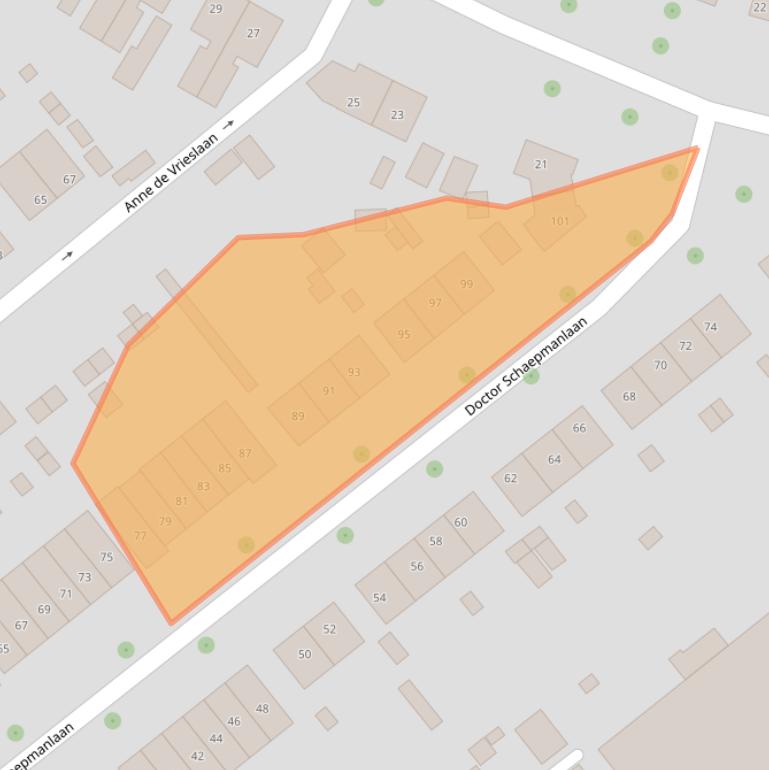 Kaart van postcodegebied 3702XG.