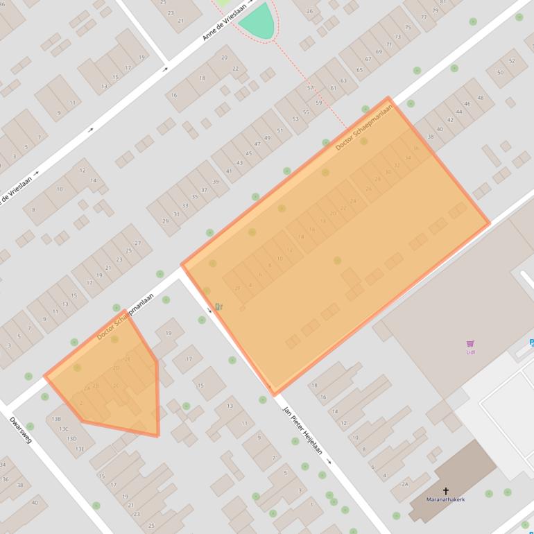 Kaart van postcodegebied 3702XH.