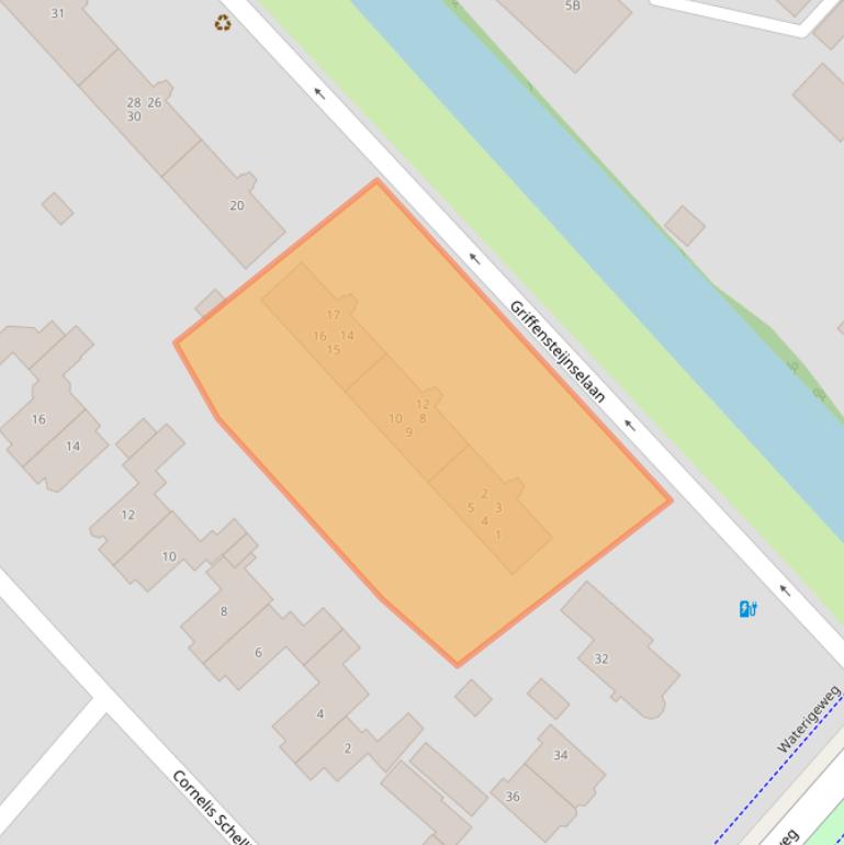 Kaart van postcodegebied 3703AA.