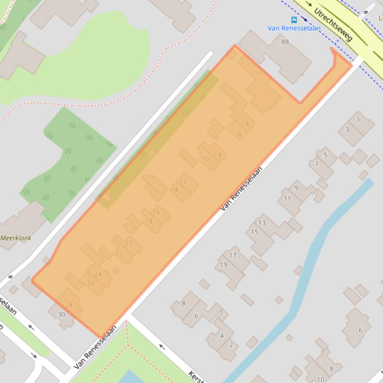 Kaart van postcodegebied 3703AH.