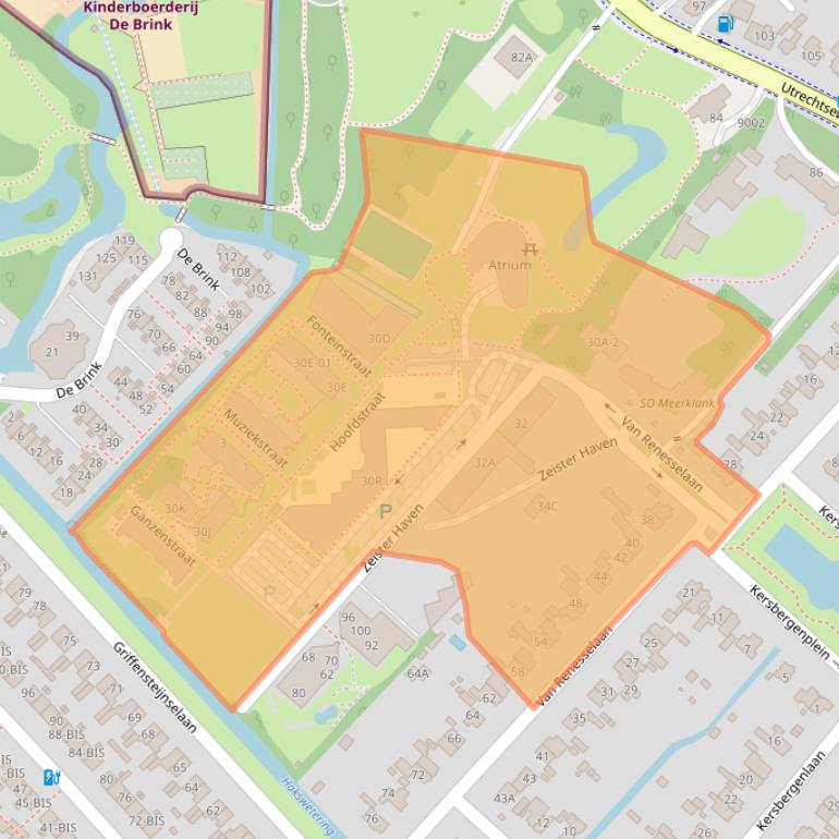 Kaart van postcodegebied 3703AJ.
