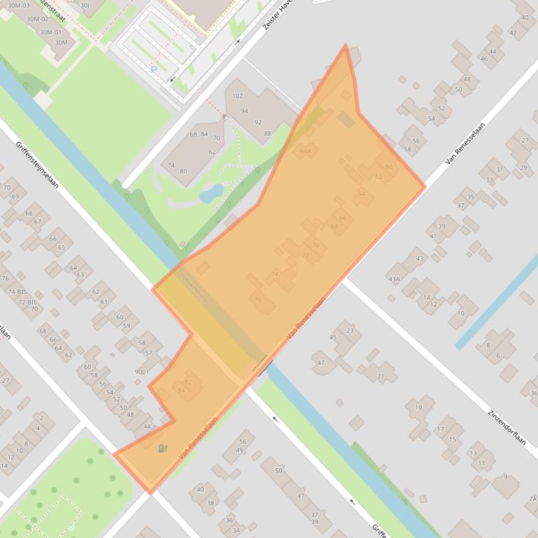 Kaart van postcodegebied 3703AK.