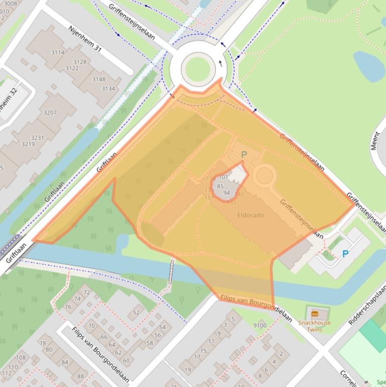 Kaart van postcodegebied 3703AX.