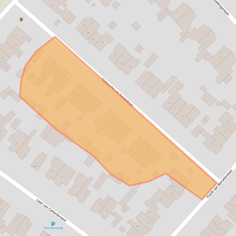 Kaart van postcodegebied 3703BC.