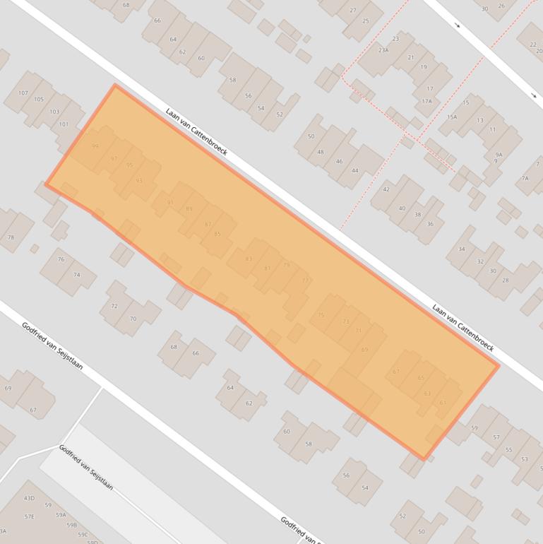 Kaart van postcodegebied 3703BK.