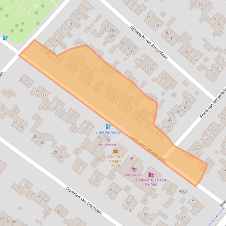 Kaart van postcodegebied 3703BM.