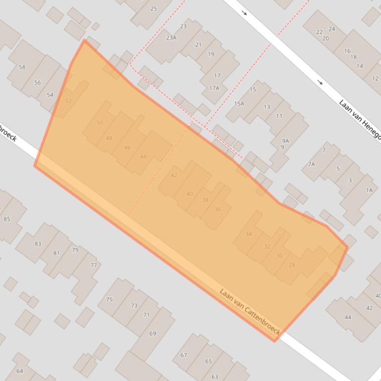 Kaart van postcodegebied 3703BN.