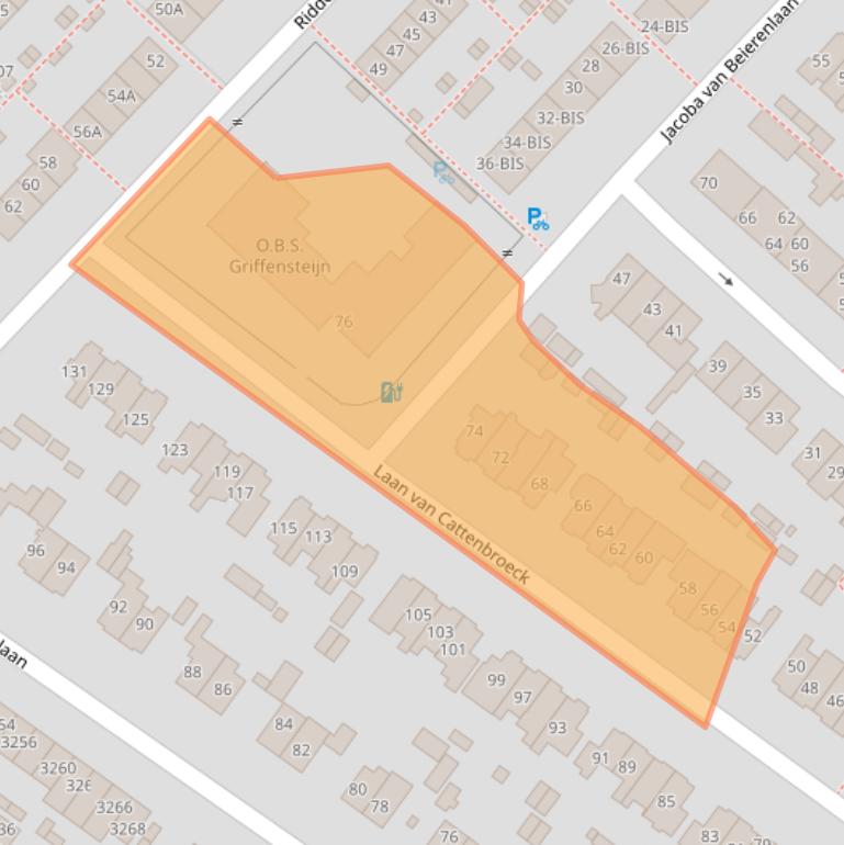 Kaart van postcodegebied 3703BP.