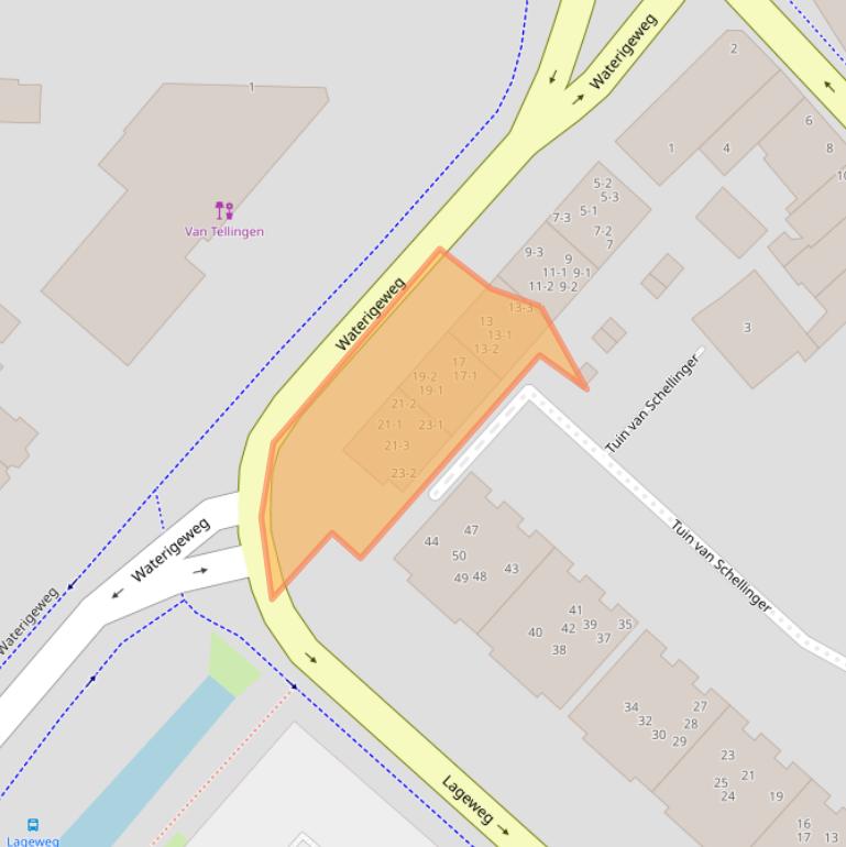 Kaart van postcodegebied 3703CL.