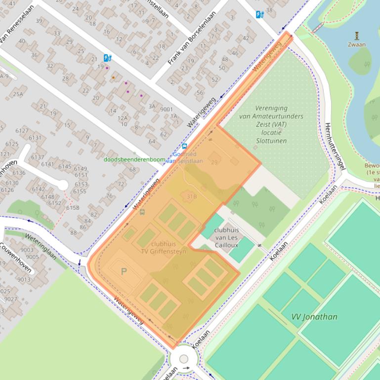 Kaart van postcodegebied 3703CM.