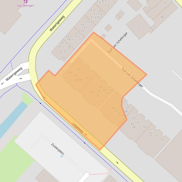 Kaart van postcodegebied 3703DB.