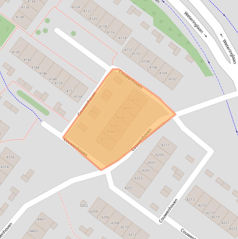 Kaart van postcodegebied 3703EA.