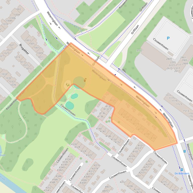 Kaart van postcodegebied 3703EB.