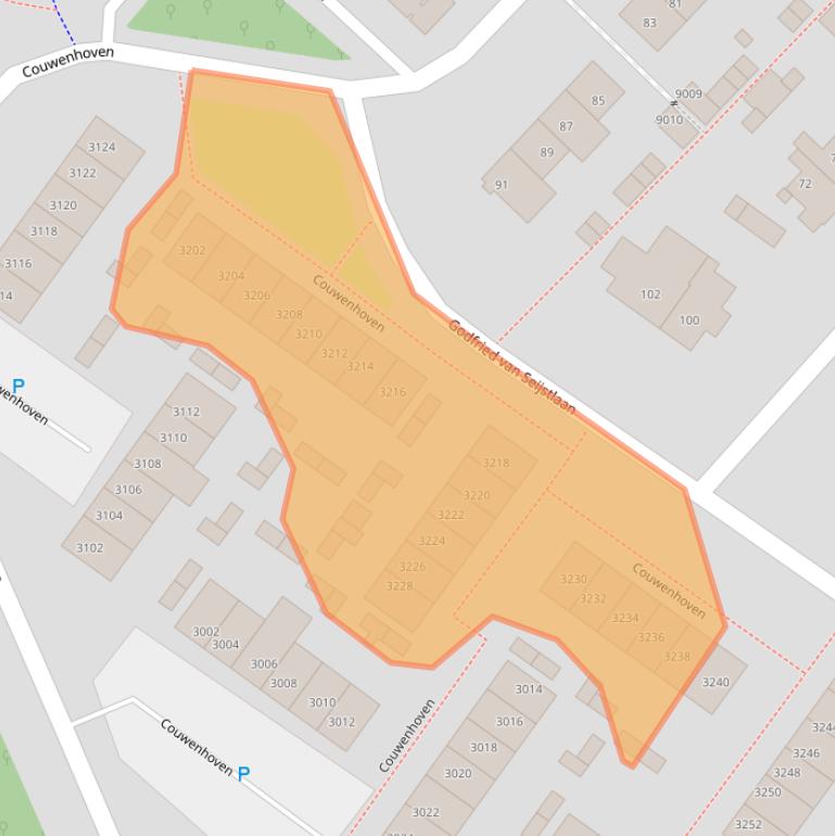 Kaart van postcodegebied 3703HC.