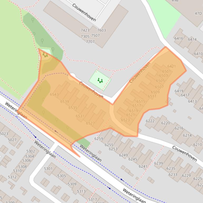 Kaart van postcodegebied 3703HT.