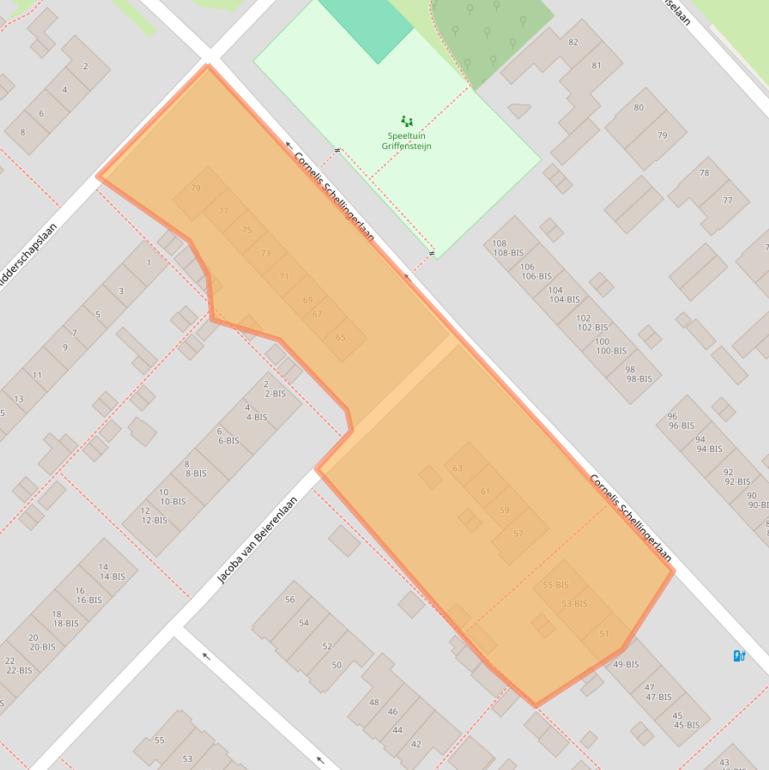 Kaart van postcodegebied 3703SE.