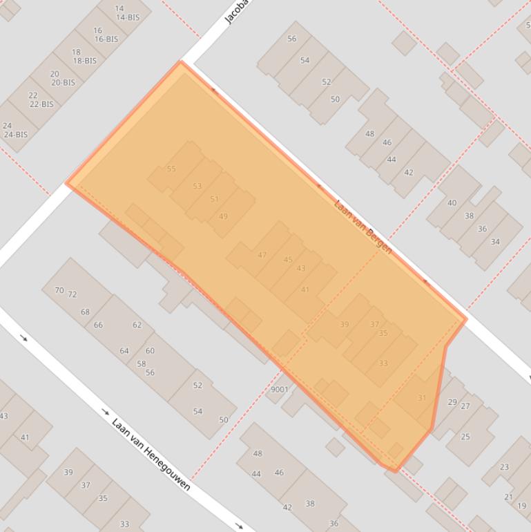 Kaart van postcodegebied 3703TH.