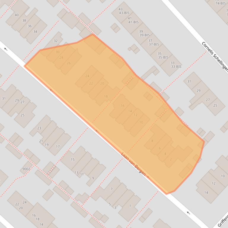 Kaart van postcodegebied 3703TJ.