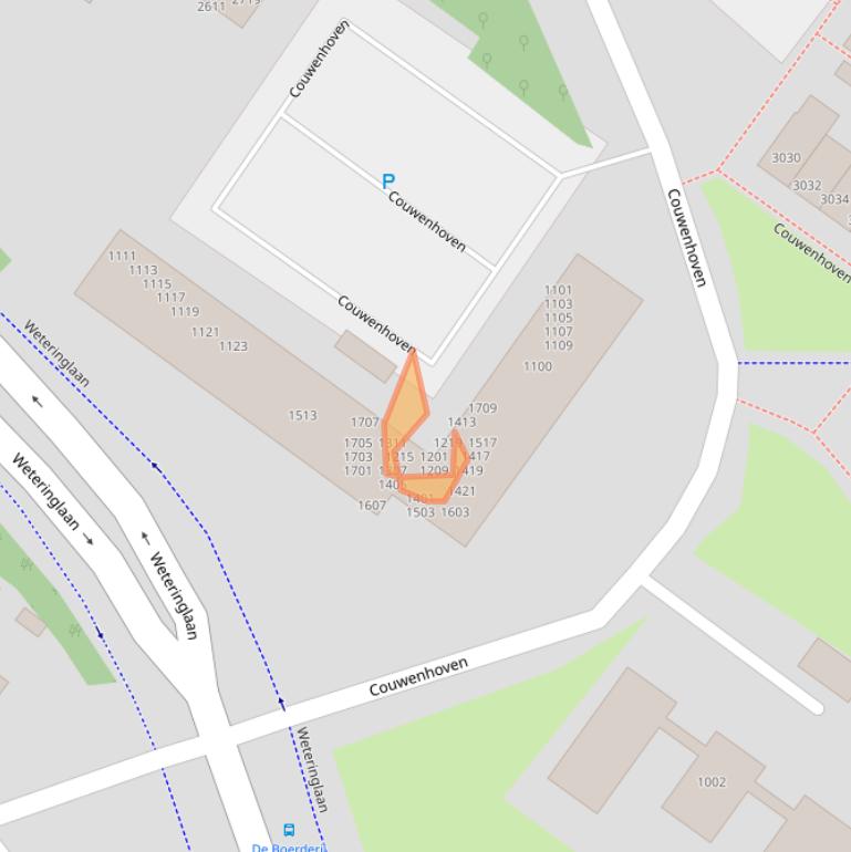 Kaart van postcodegebied 3703VC.