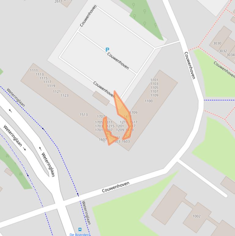 Kaart van postcodegebied 3703VD.