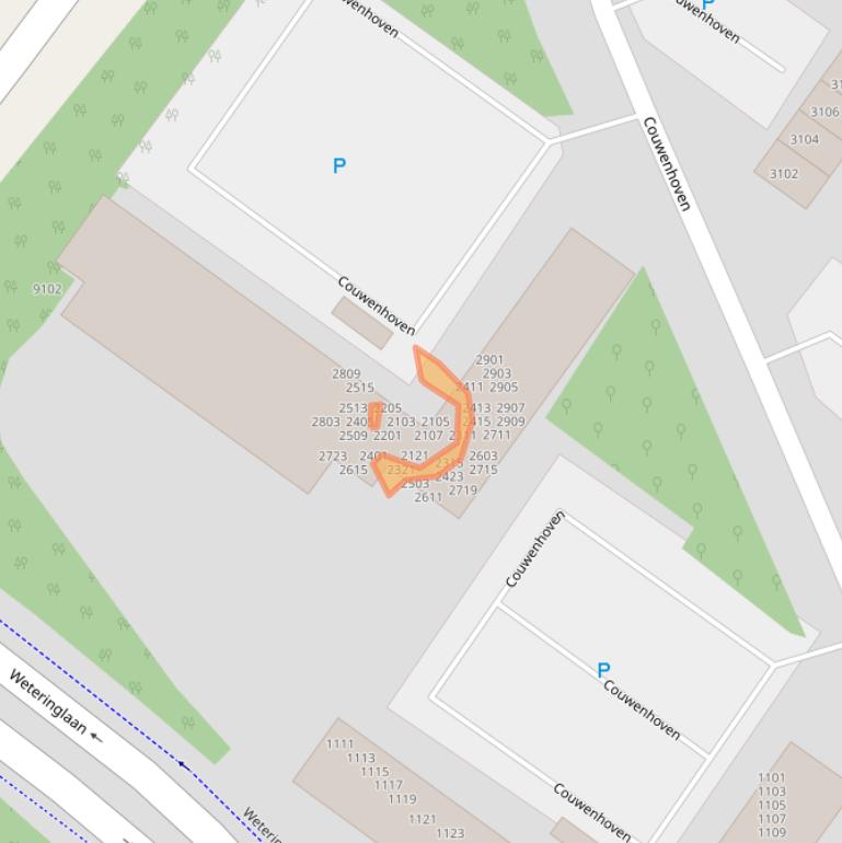 Kaart van postcodegebied 3703VL.