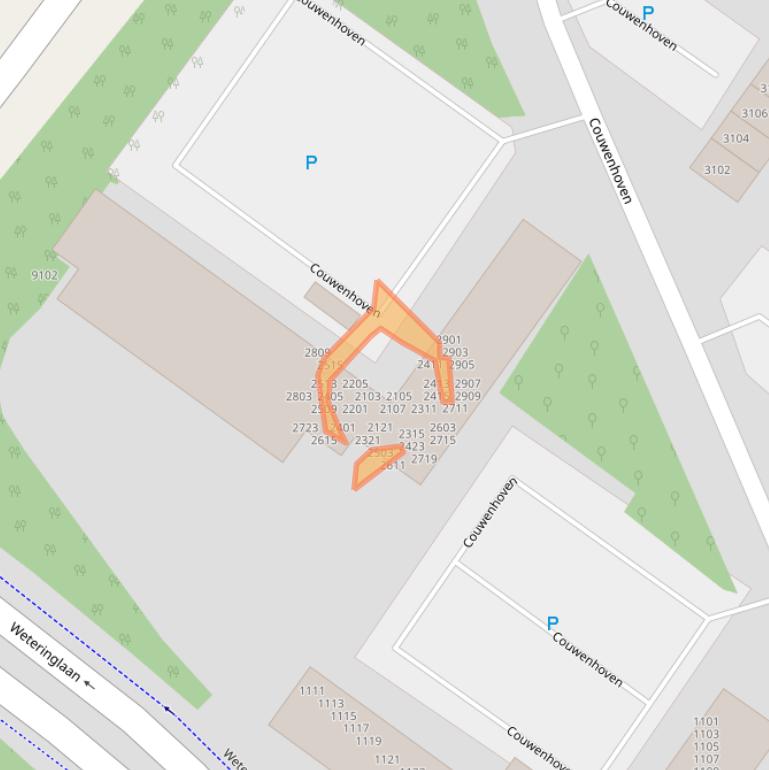 Kaart van postcodegebied 3703VN.