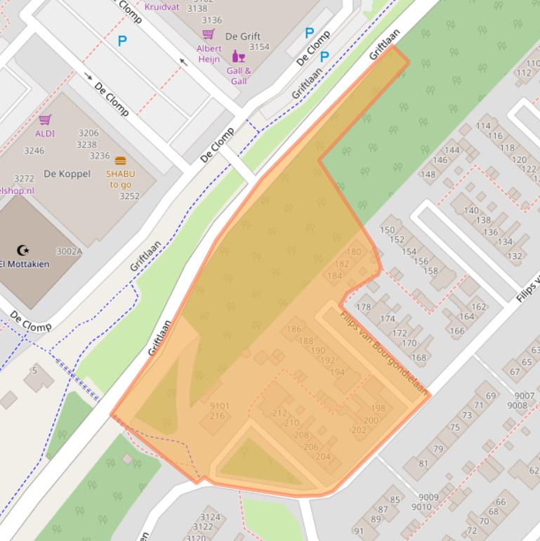 Kaart van postcodegebied 3703XJ.