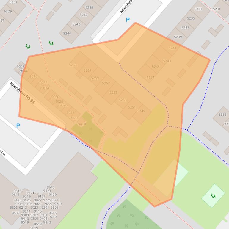 Kaart van postcodegebied 3704BD.