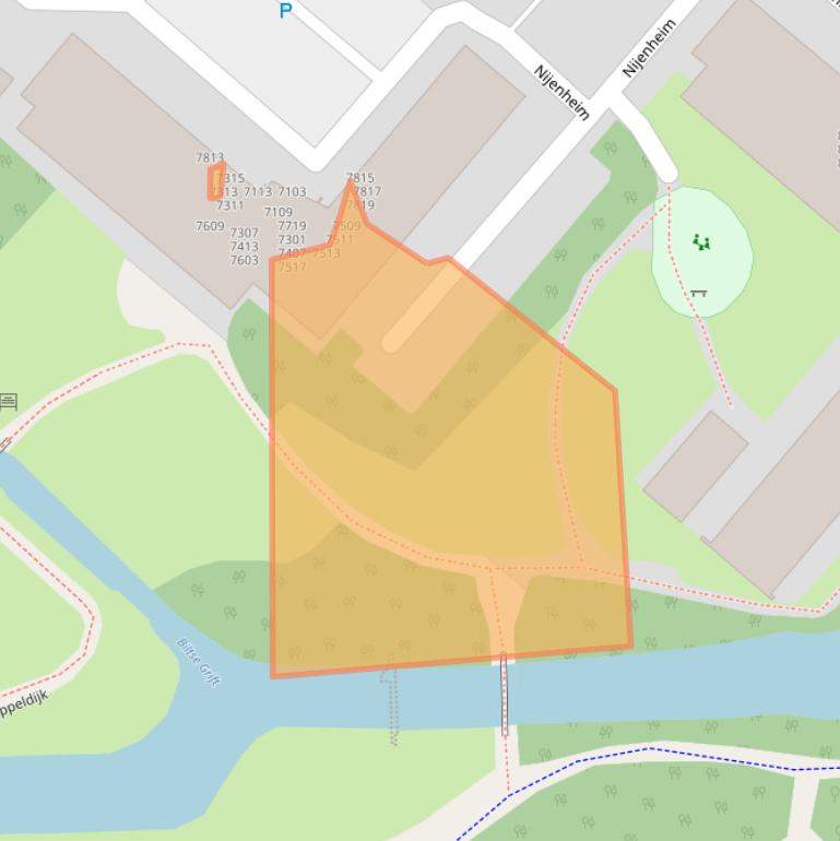 Kaart van postcodegebied 3704BX.