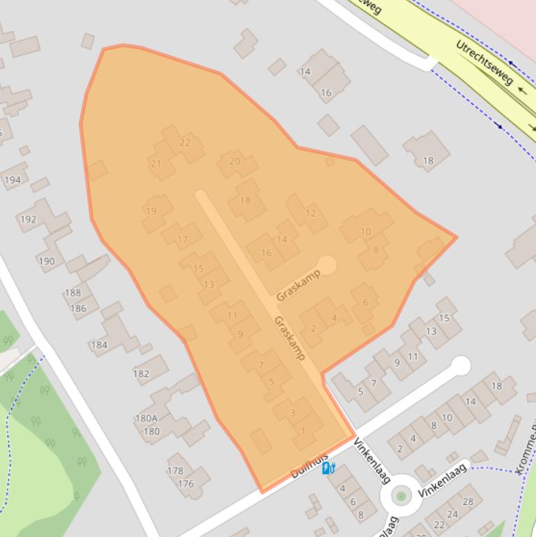 Kaart van postcodegebied 3704DA.