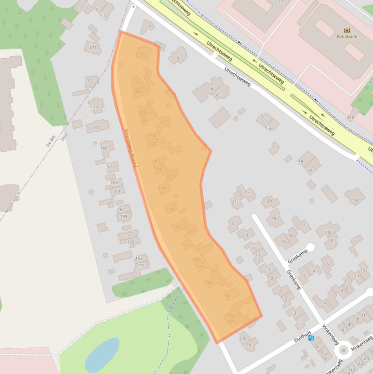 Kaart van postcodegebied 3704DZ.