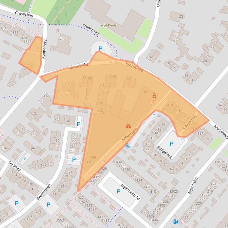 Kaart van postcodegebied 3704EB.