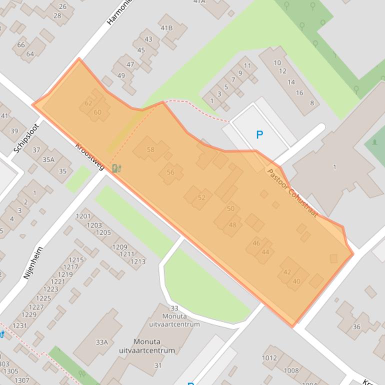 Kaart van postcodegebied 3704EE.