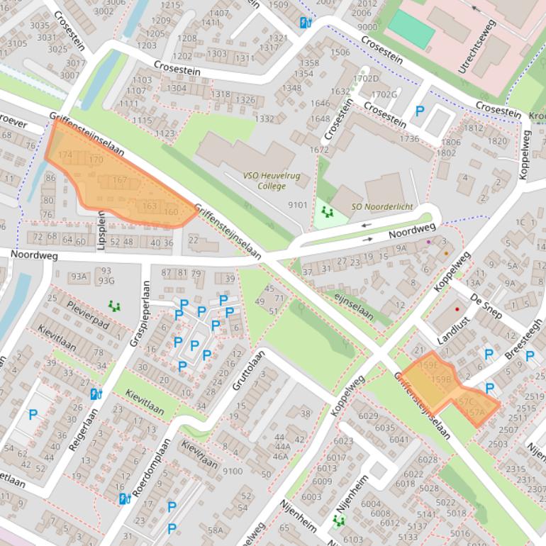 Kaart van postcodegebied 3704GA.