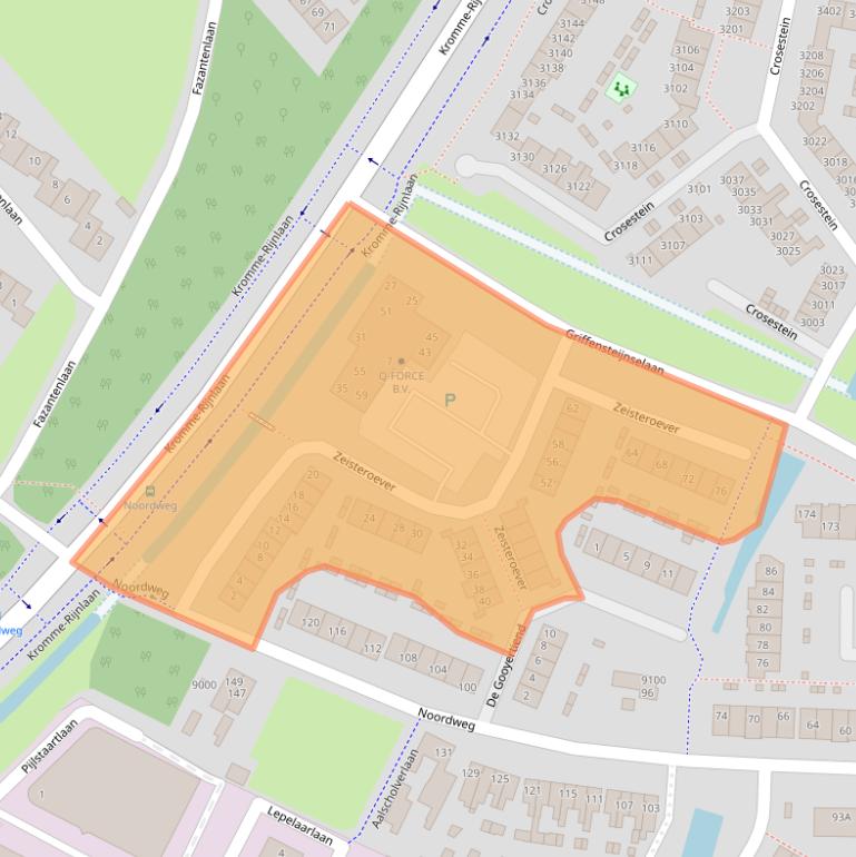 Kaart van postcodegebied 3704GB.