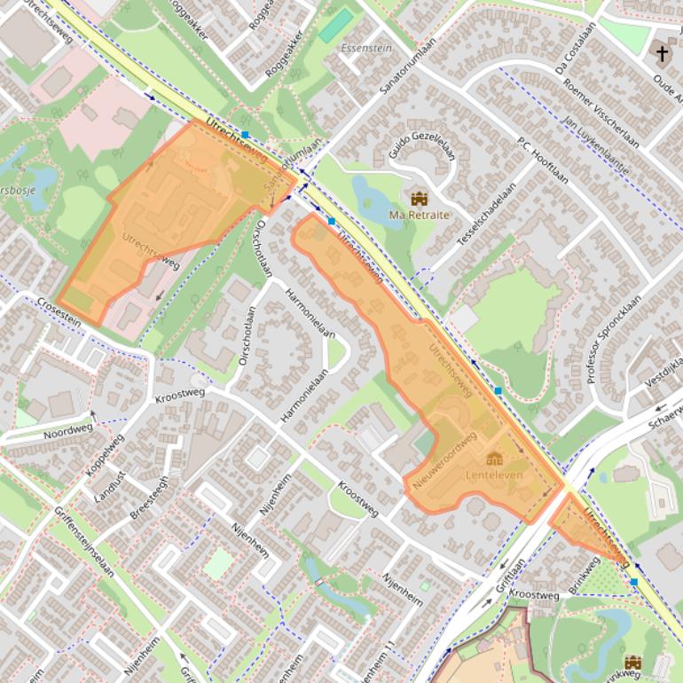 Kaart van postcodegebied 3704HE.