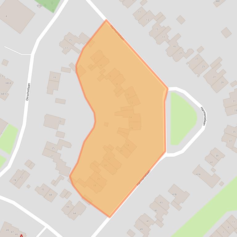 Kaart van postcodegebied 3704HJ.