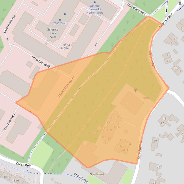 Kaart van postcodegebied 3704HL.