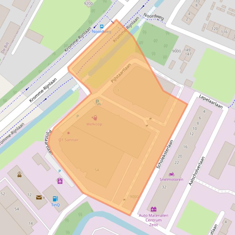 Kaart van postcodegebied 3704HS.