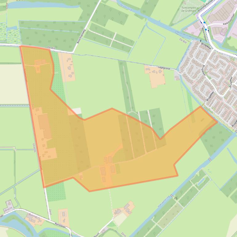 Kaart van postcodegebied 3704JA.